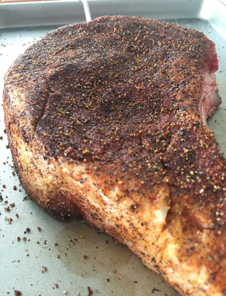 seasoned ribeye steak